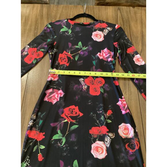 Revolve AFRM Didi crew neck floral long sleeve black Maxi Dress M - Picture 8 of 12